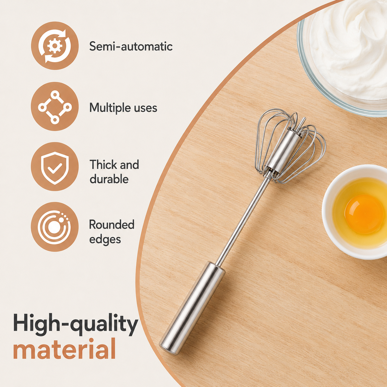 Stainless Steel Rotating Whisk